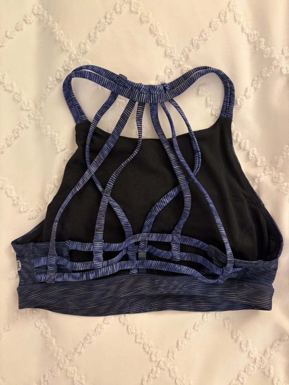 Lululemon Slide With Me Strappy Sports Bra - Black & Blue